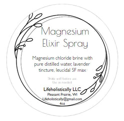 Magnesium Elixir Spray Label