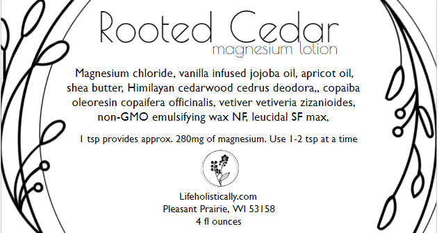 Rooted Cedar Magnesium Lotion daily self-care