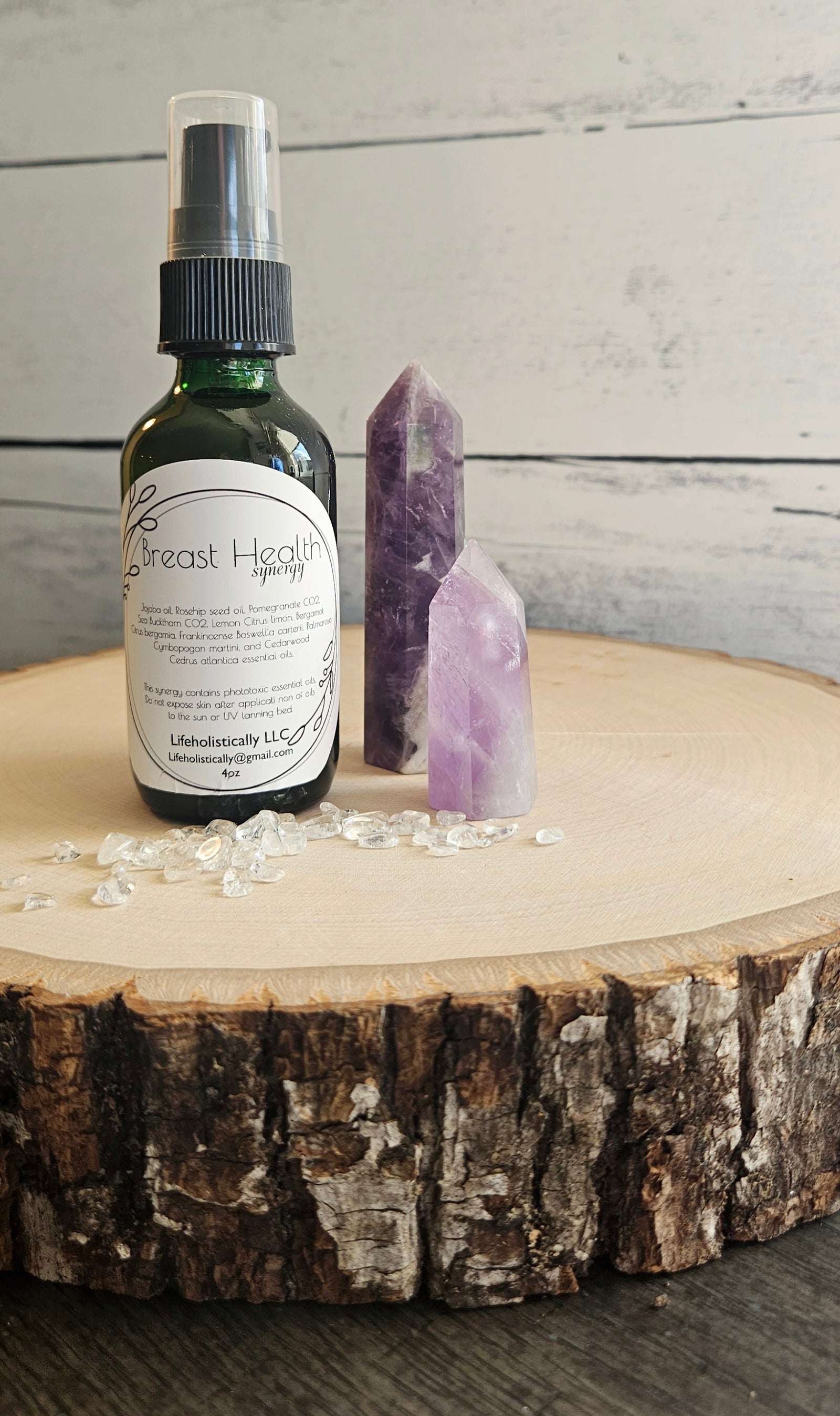Breast Health Oil Synergy with organic jojoba, pomegranate, rosehip, and essential oils. A nourishing botanical blend for gentle daily breast massage rituals.