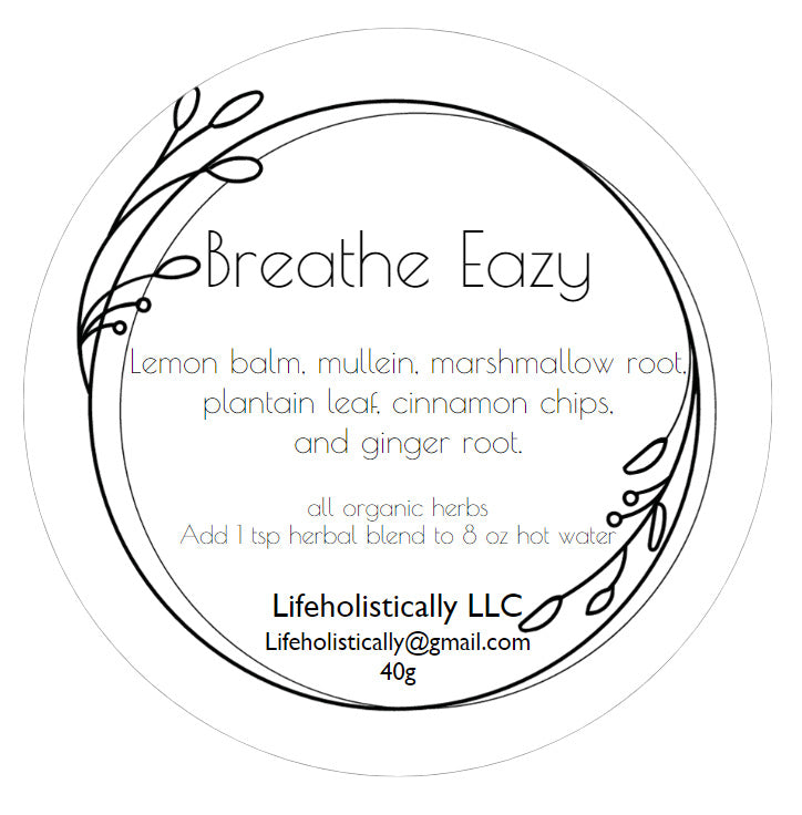 Breathe Eazy Tea Blend Seasonal Support Label