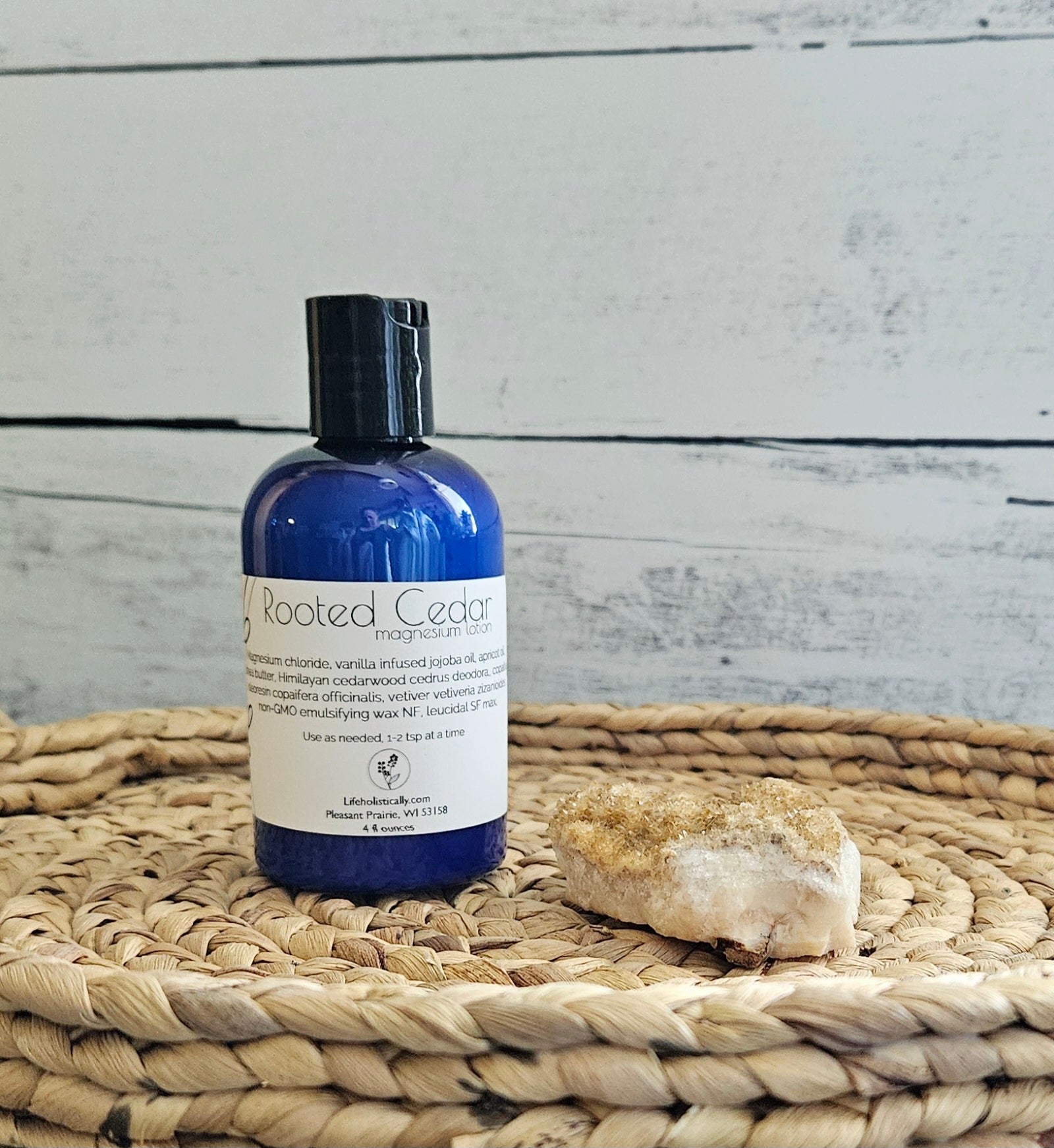 Rooted cedar magnesium lotion for calming gounding self-care